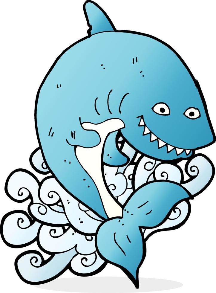 scarabocchio personaggio cartone animato squalo vettore