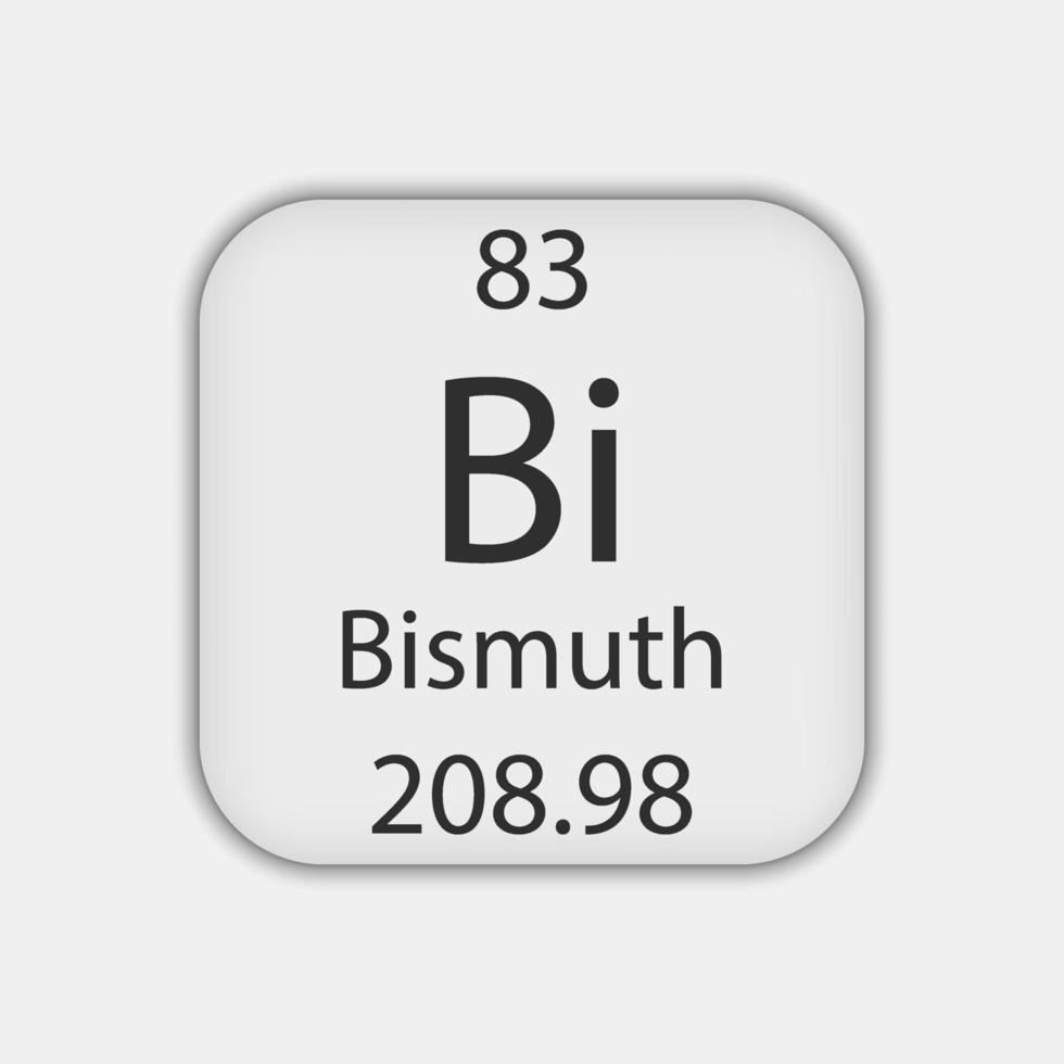 simbolo del bismuto. elemento chimico della tavola periodica. illustrazione vettoriale. vettore