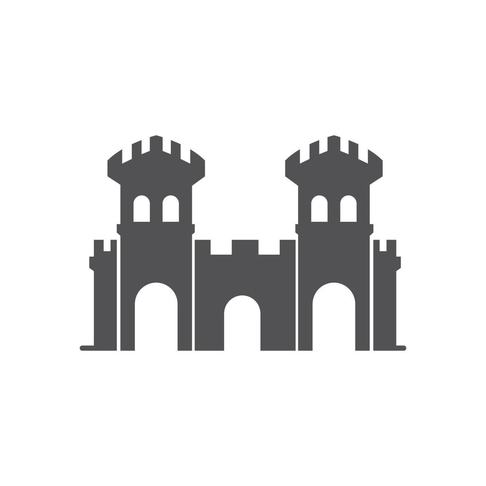 modello dell'icona dell'illustrazione di vettore della costruzione del castello