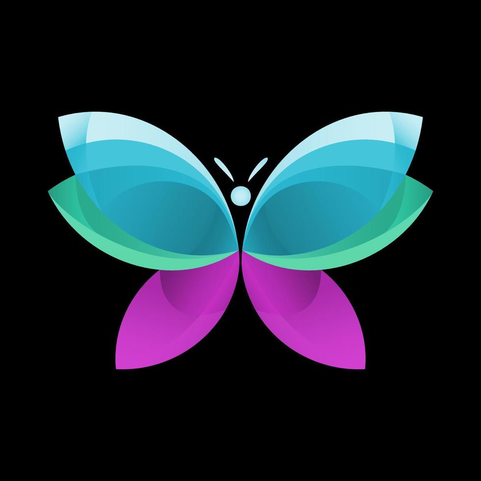 farfalla nel piatto stile. farfalla con un' pendenza riempire. isolato minimo farfalla su uno colore sfondo. vettore azione illustrazione.