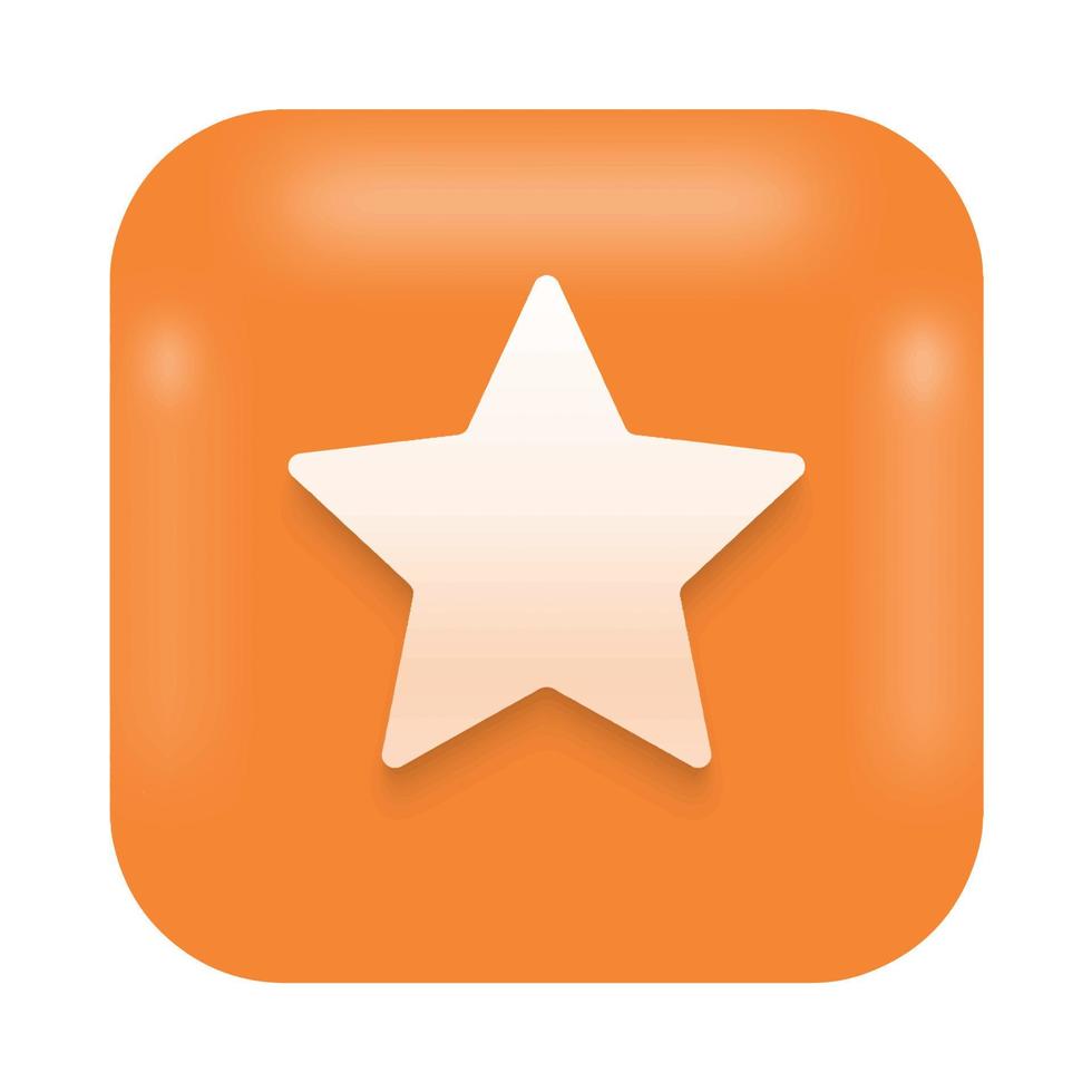 3d stella valutazione sociale media icona, in linea comunicazione, digitale marketing simbolo. elemento per networking siti e applicazioni. vettore