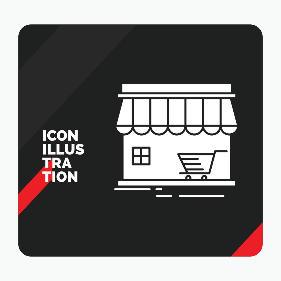 rosso e nero creativo presentazione sfondo per negozio. negozio. mercato. costruzione. shopping glifo icona vettore