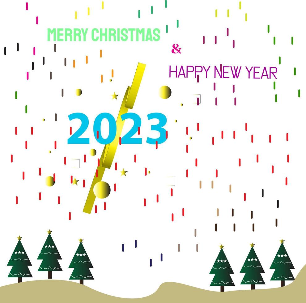 Natale e nuovo anno tema con abete albero. vettore