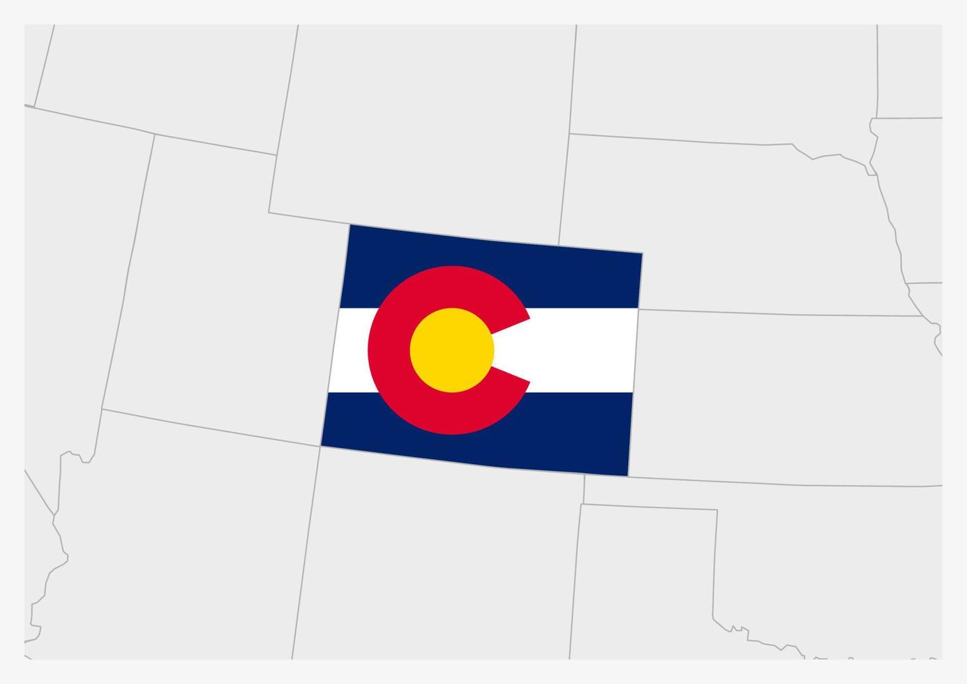 noi stato Colorado carta geografica evidenziato nel Colorado bandiera colori vettore