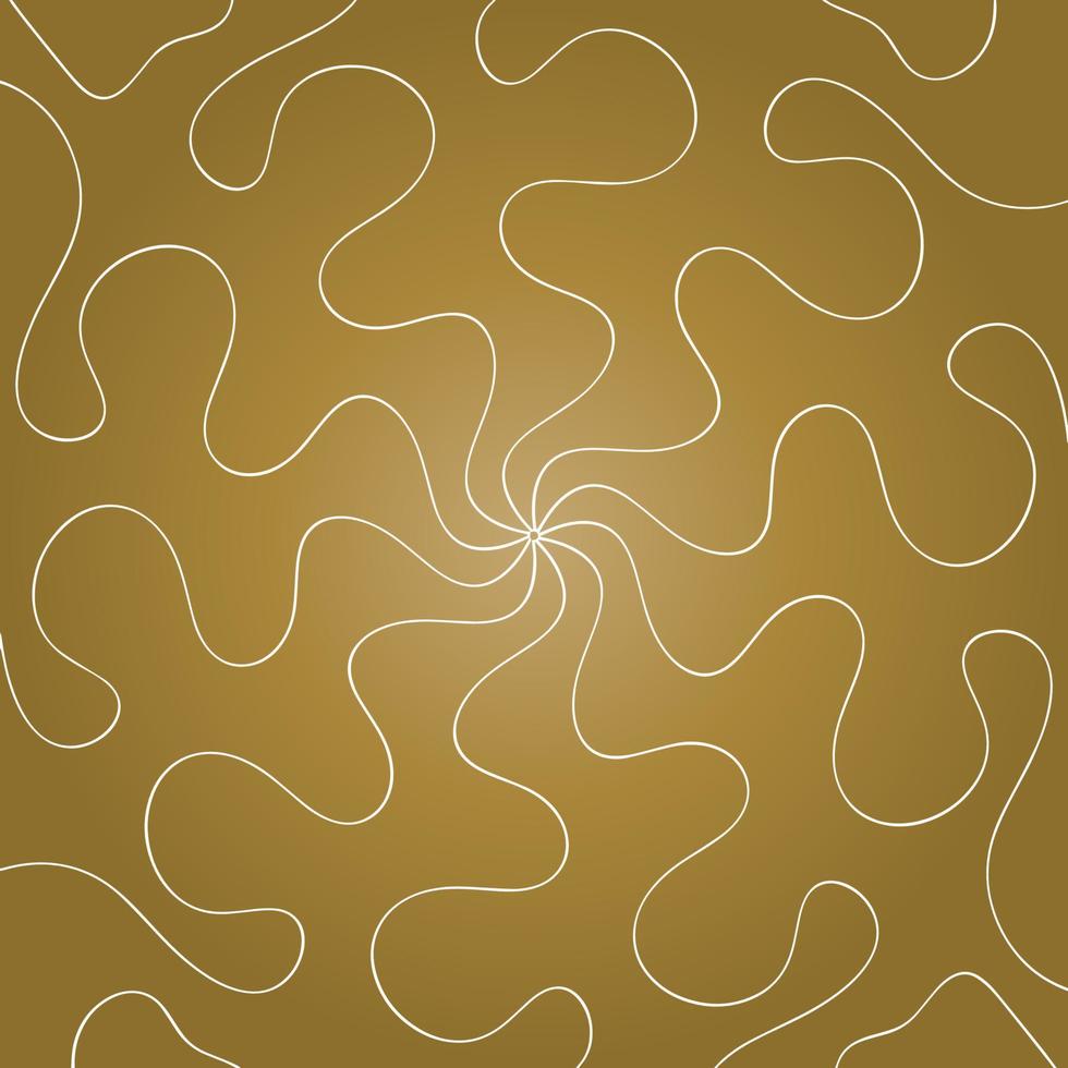 oro arrotondato onda linea, psichedelico effetto illustrazione. 1960 stile vettore