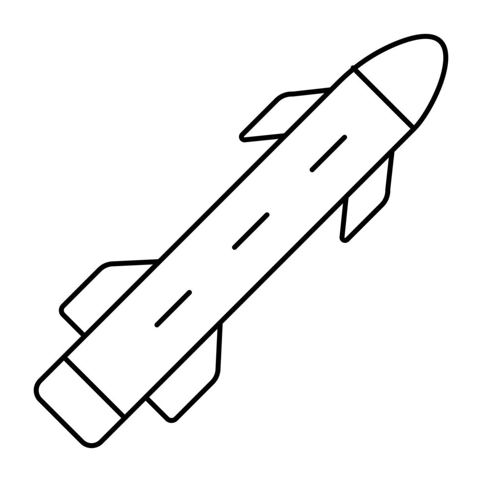 nucleare missile icona, modificabile vettore