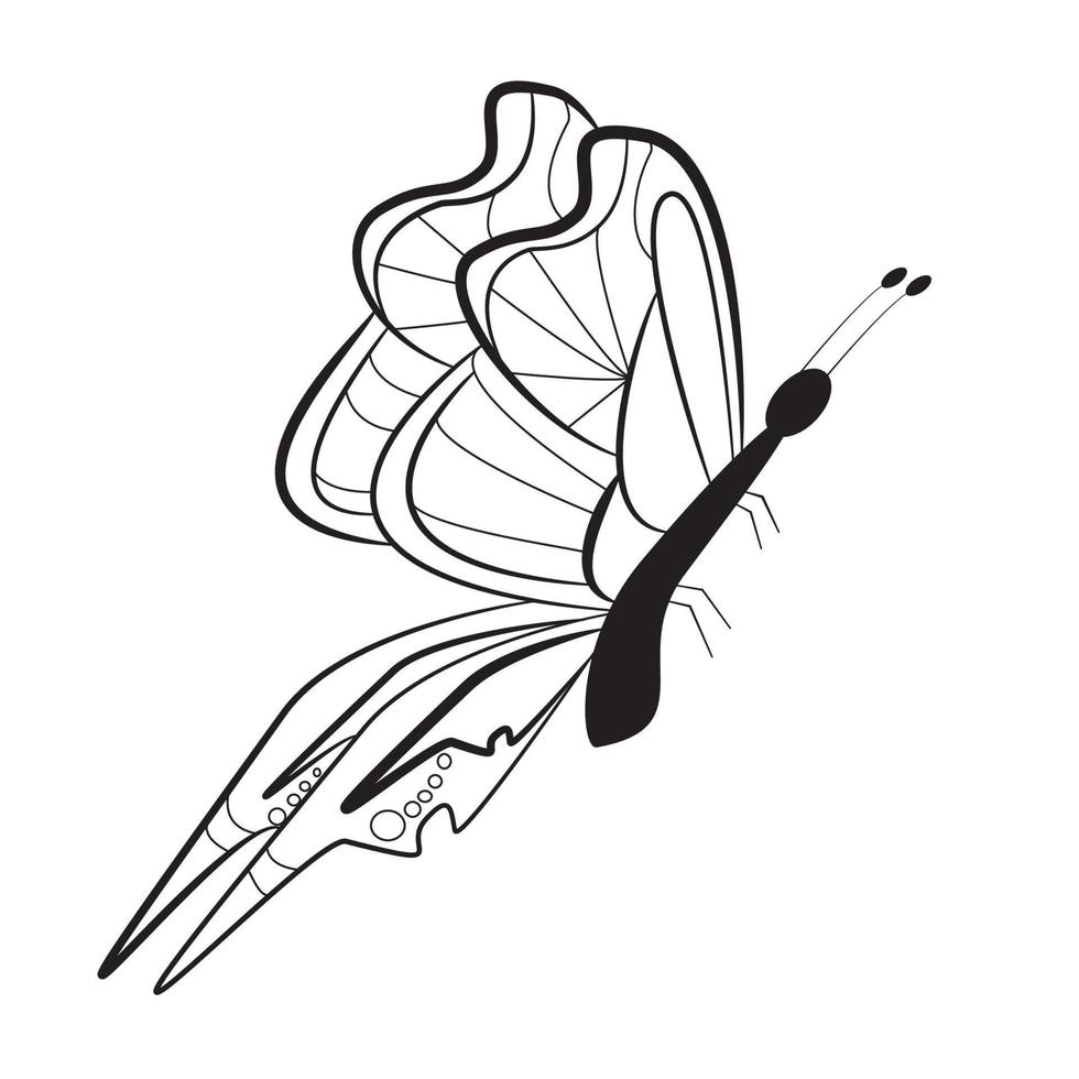 farfalla insetto vettore arte linea isolato scarabocchio illustrazione