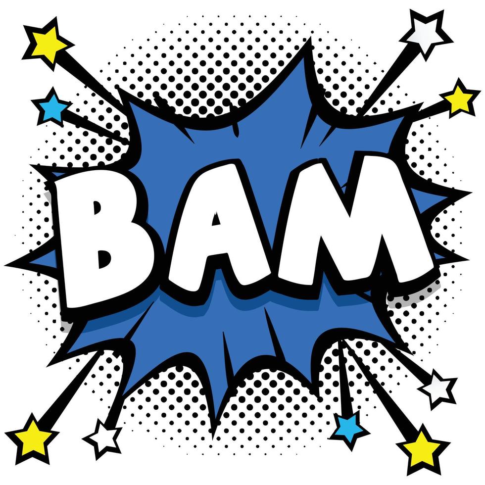 BAM pop arte comico discorso bolle libro suono effetti vettore