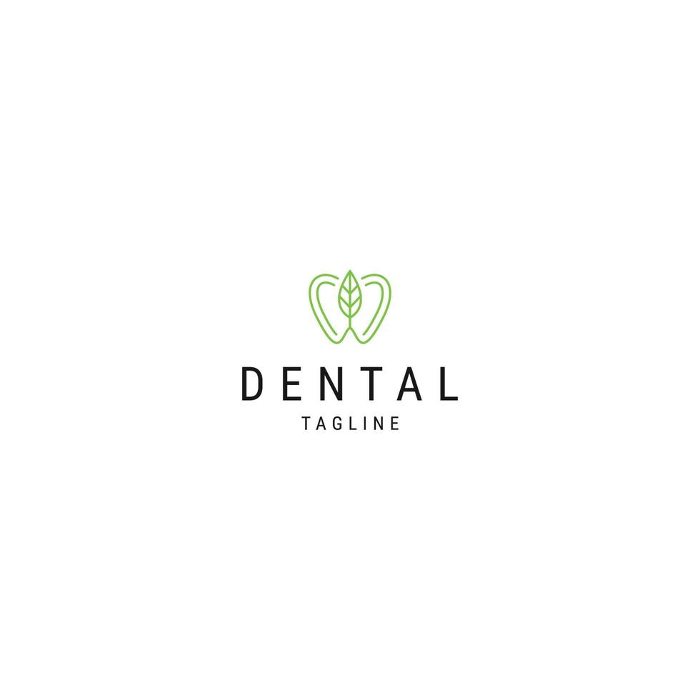 dentale linea logo design modello piatto vettore