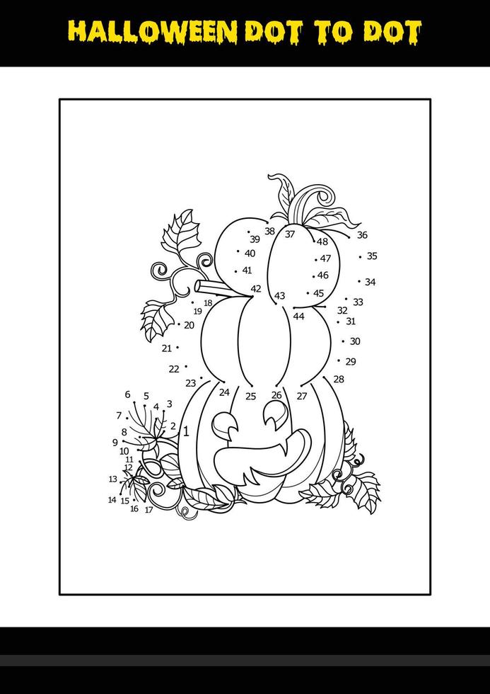 Halloween punto per punto colorazione pagina per bambini. linea arte colorazione pagina design per bambini. vettore