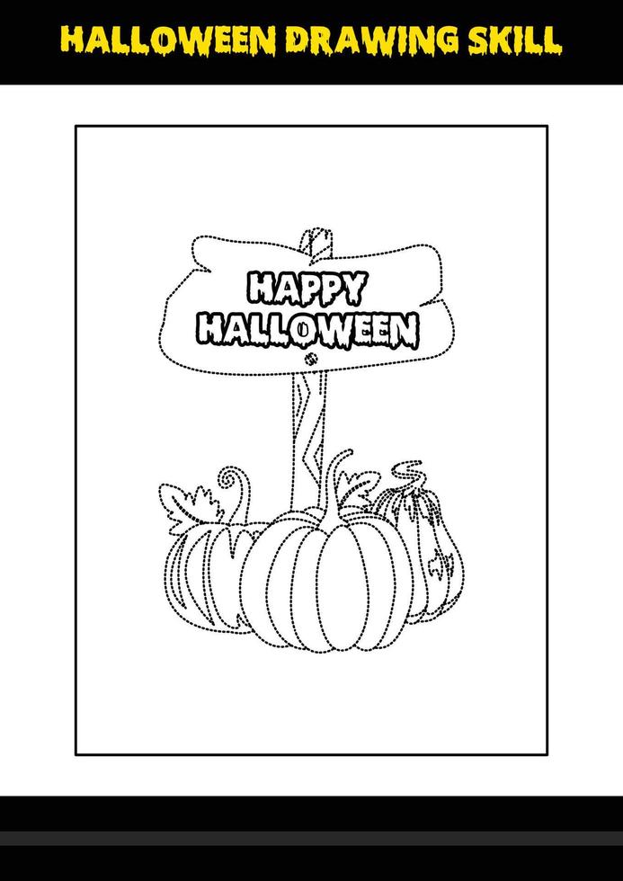 Halloween disegno abilità per bambini. Halloween disegno abilità colorazione pagina per bambini. vettore
