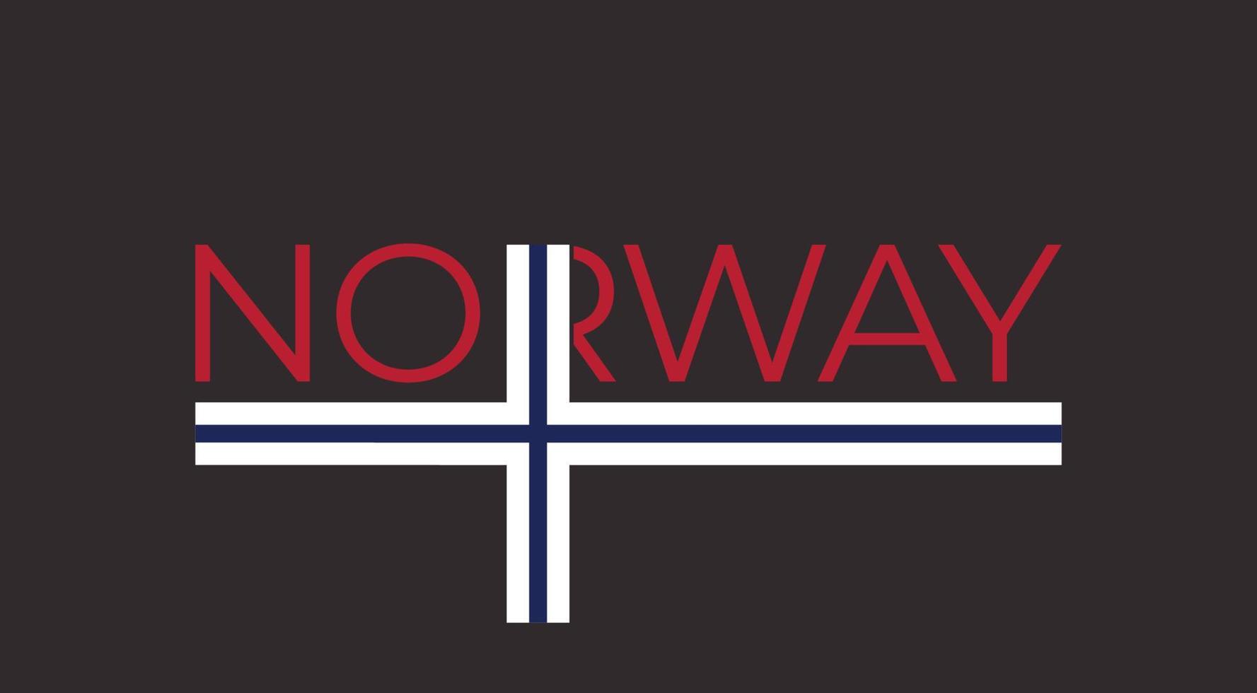 tipografia design di Norvegia vettore