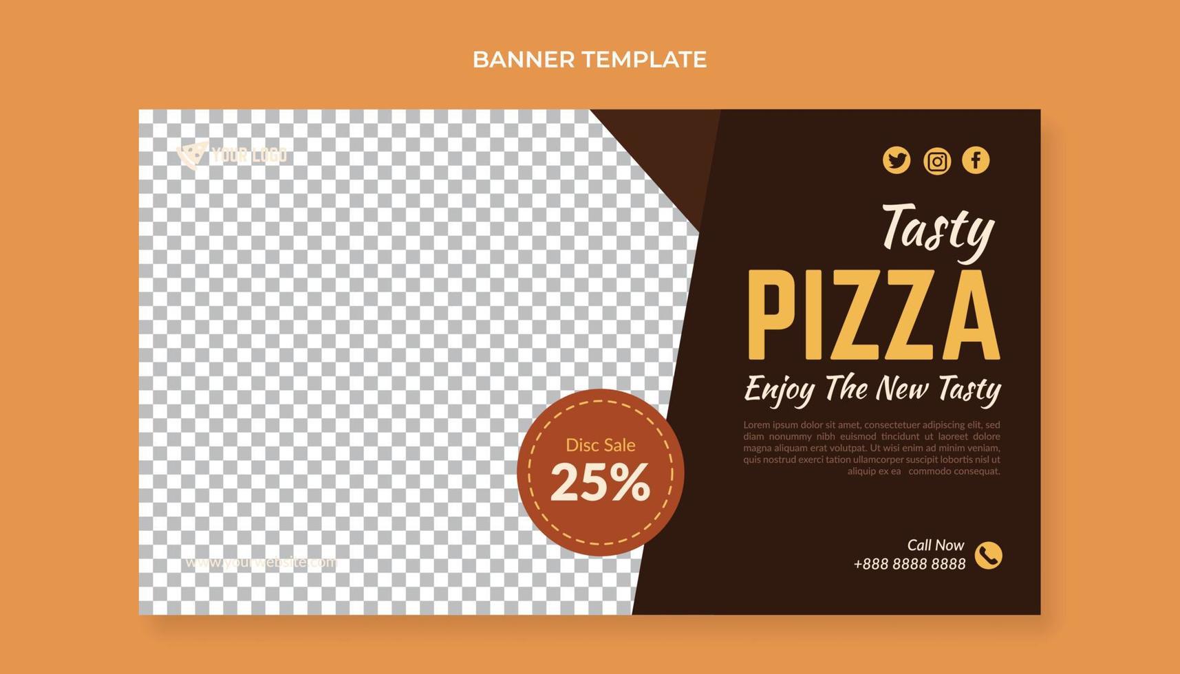 cibo bandiera modello per Pizza ristorante vettore