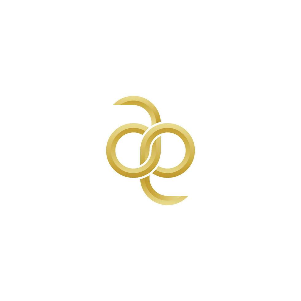 elegante d'oro lettera ae minimo semplice moderno logo vettore eps 10