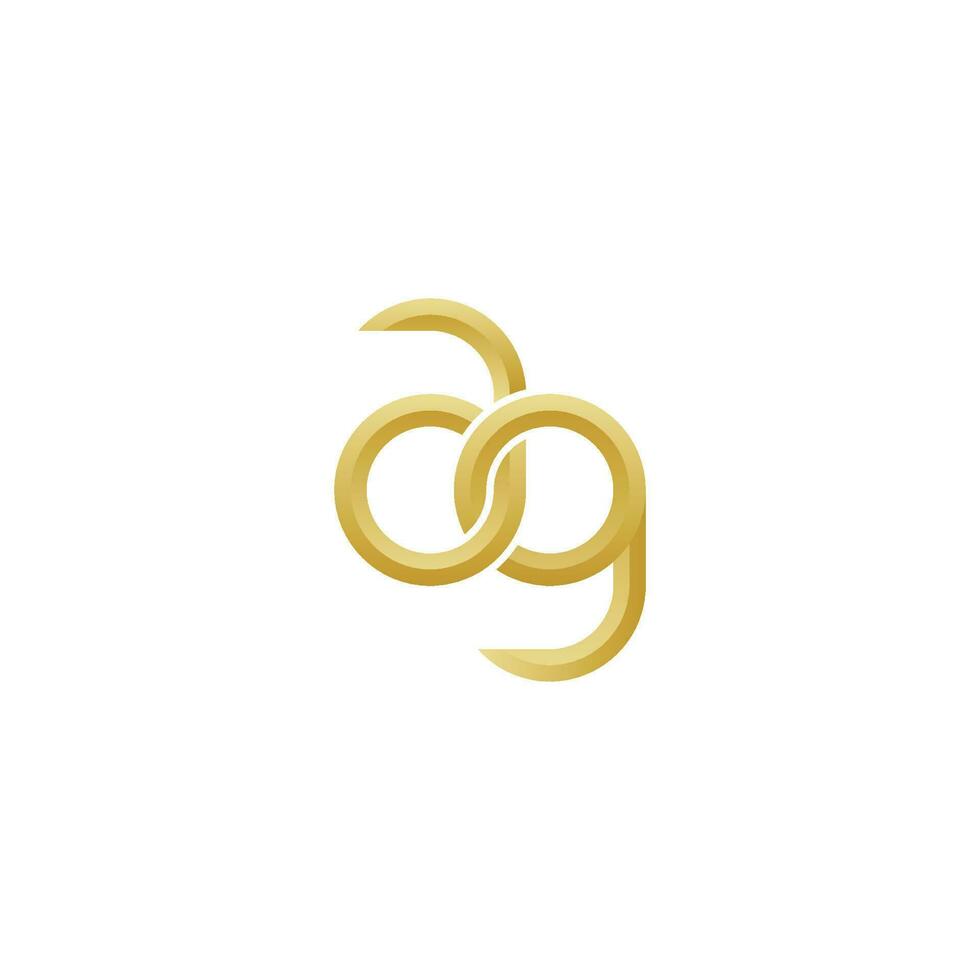 elegante d'oro lettera ag minimo semplice moderno logo vettore