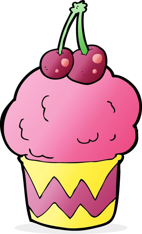 scarabocchio cartone animato Cupcake vettore