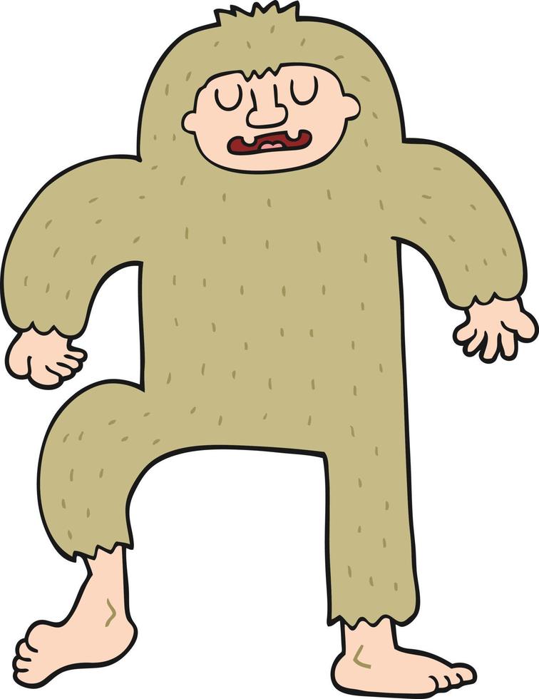 scarabocchio personaggio cartone animato bigfoot vettore