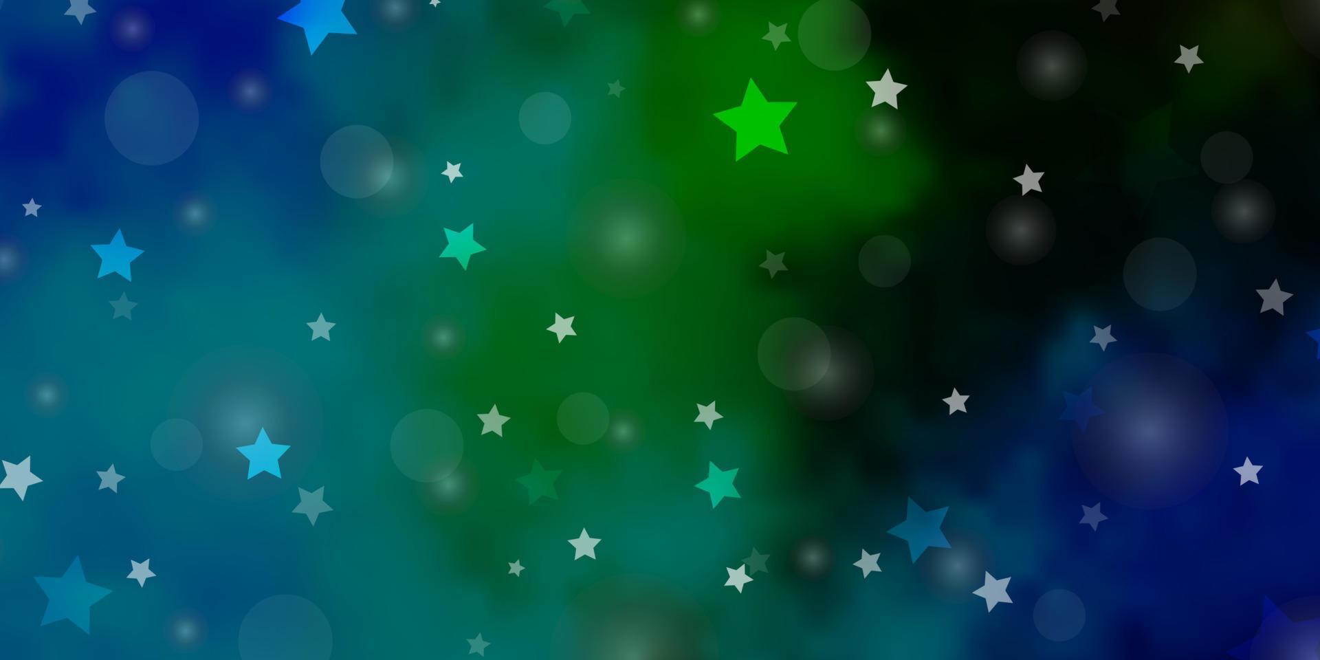 layout vettoriale azzurro, verde con cerchi, stelle.
