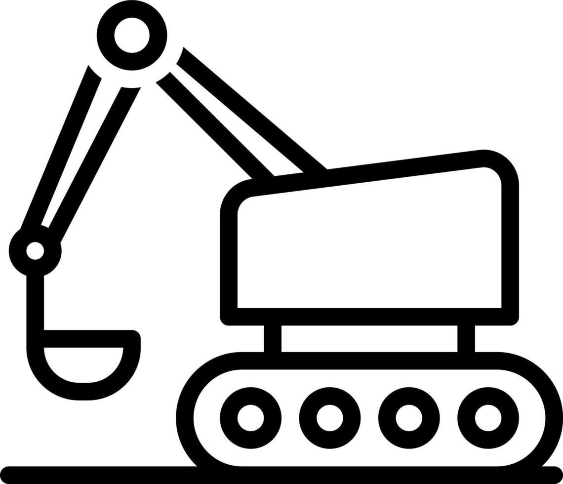 icona linea per bulldozer vettore
