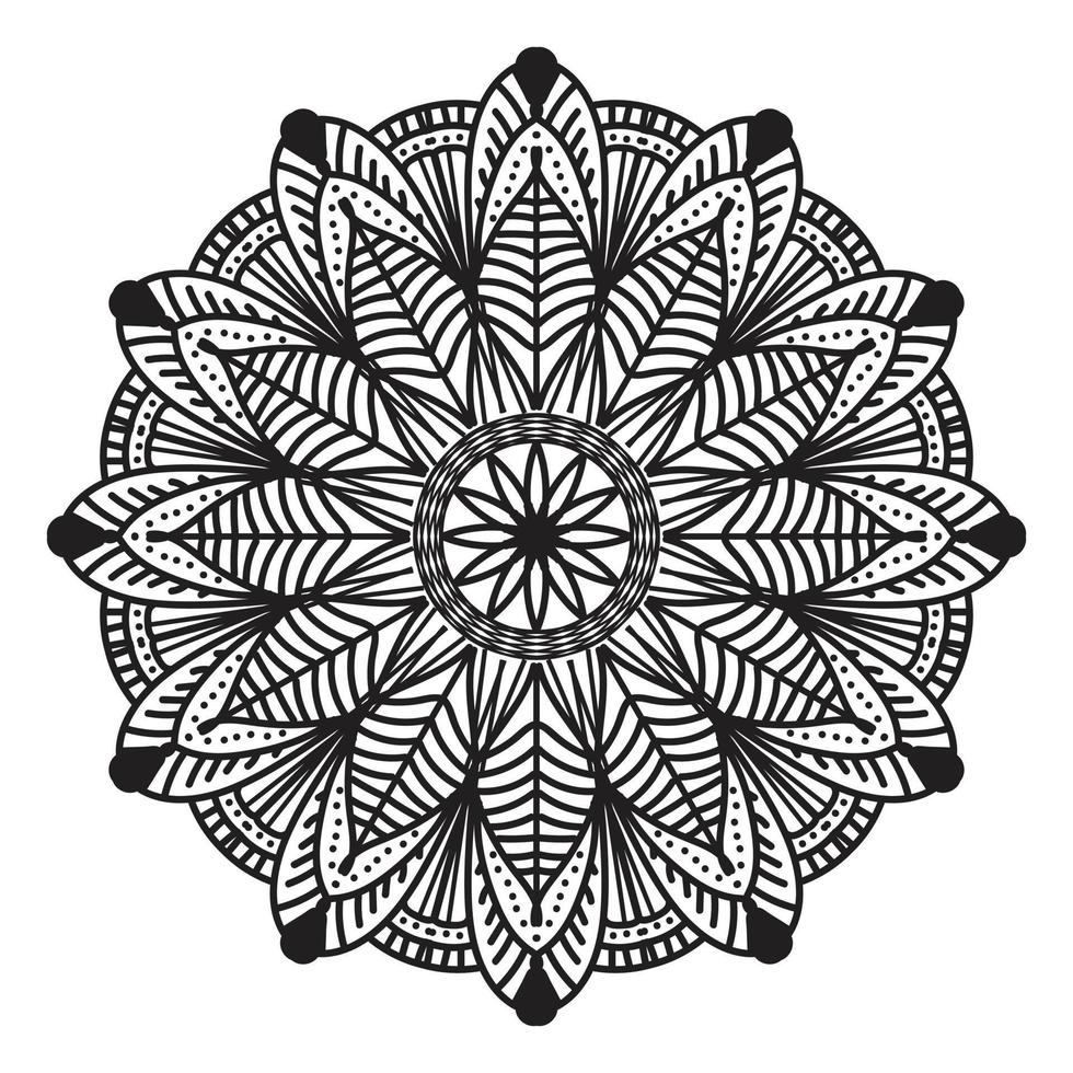 nero mandala, lusso ornamentale mandala design sfondo, mandala disegno, mandala modello colorazione libro arte sfondo disegno, piastrella modello, saluto carta, nero e bianca mandala vettore