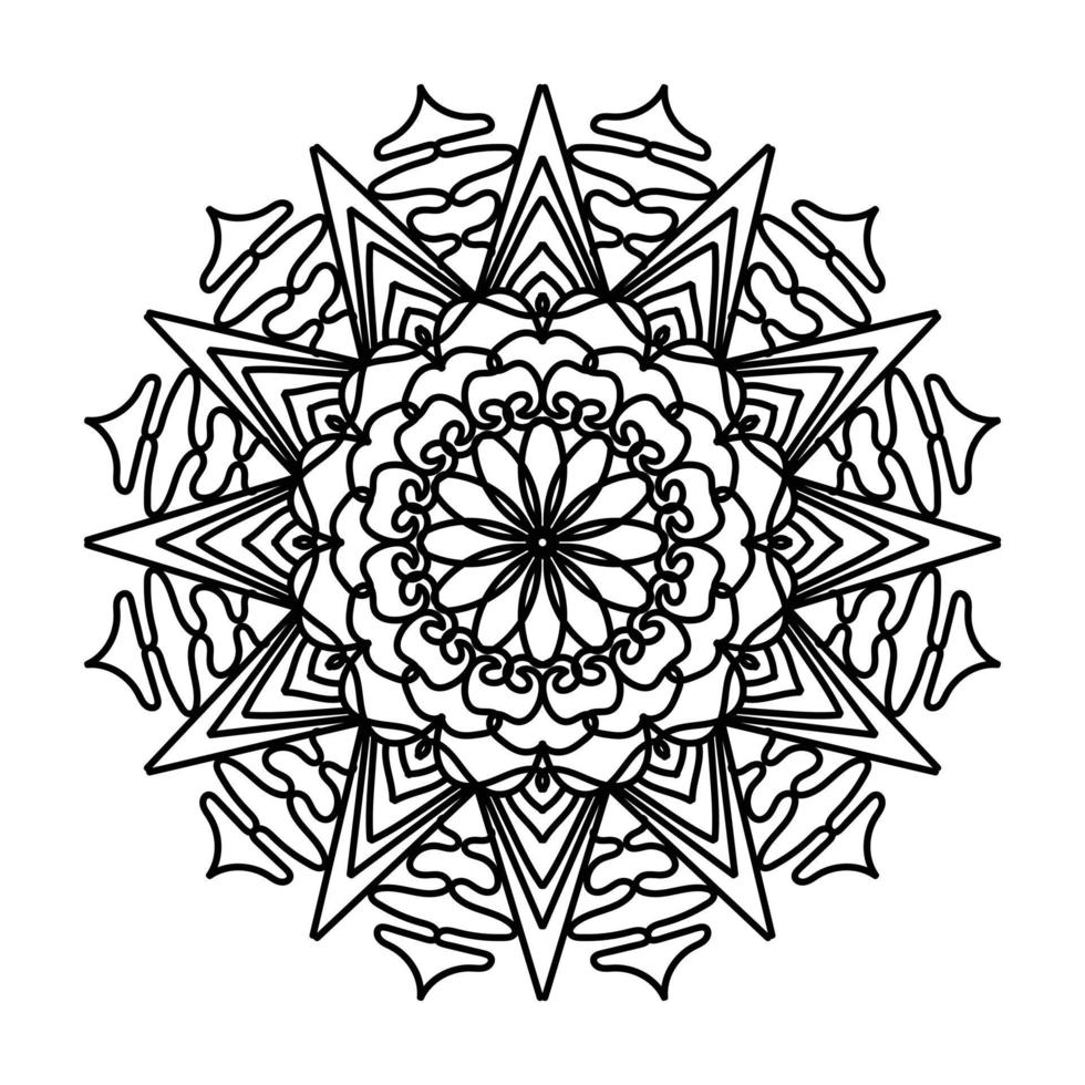 nero mandala, lusso ornamentale mandala design sfondo, mandala disegno, mandala modello colorazione libro arte sfondo disegno, piastrella modello, saluto carta, nero e bianca mandala vettore