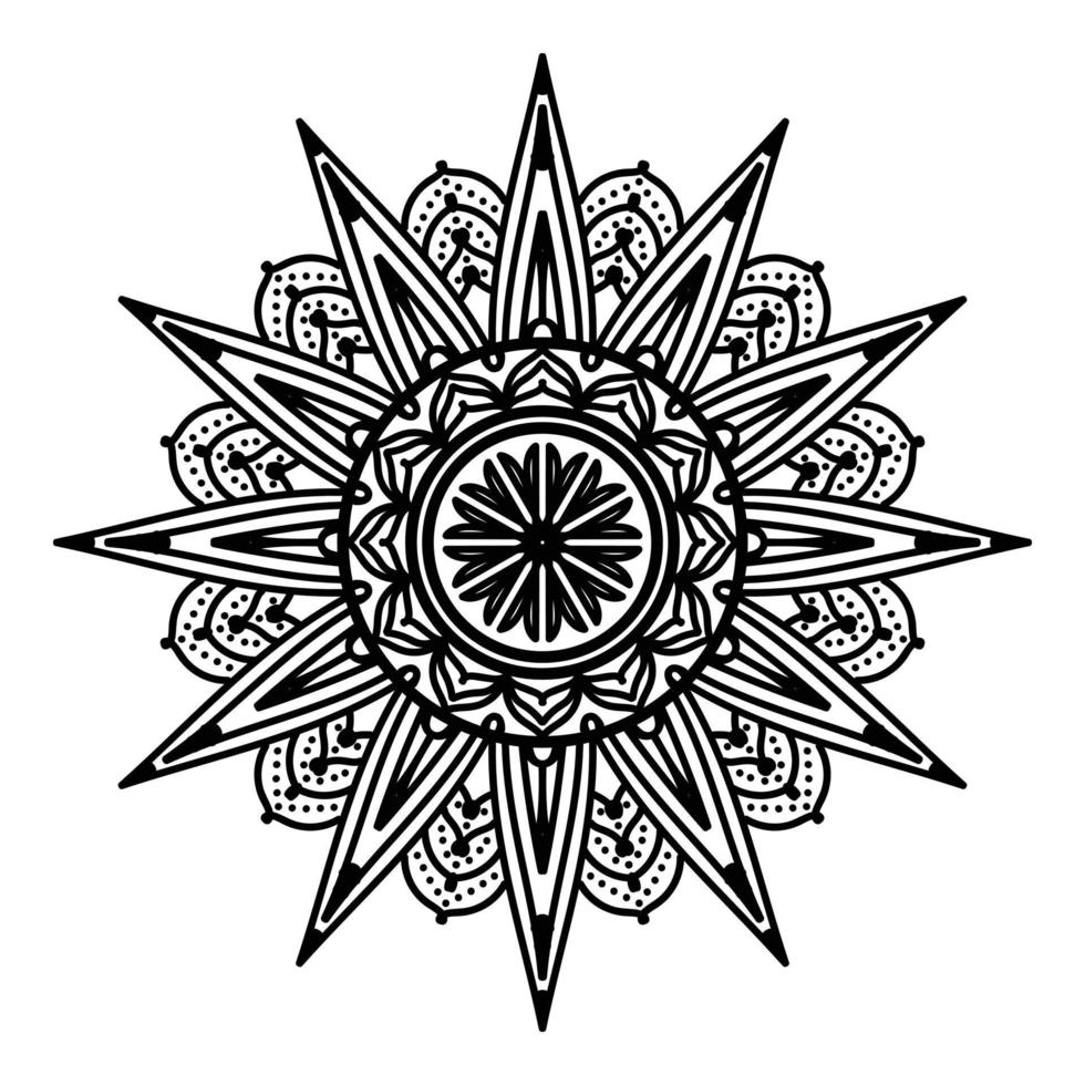 nero mandala, lusso ornamentale mandala design sfondo, mandala disegno, mandala modello colorazione libro arte sfondo disegno, piastrella modello, saluto carta, nero e bianca mandala vettore