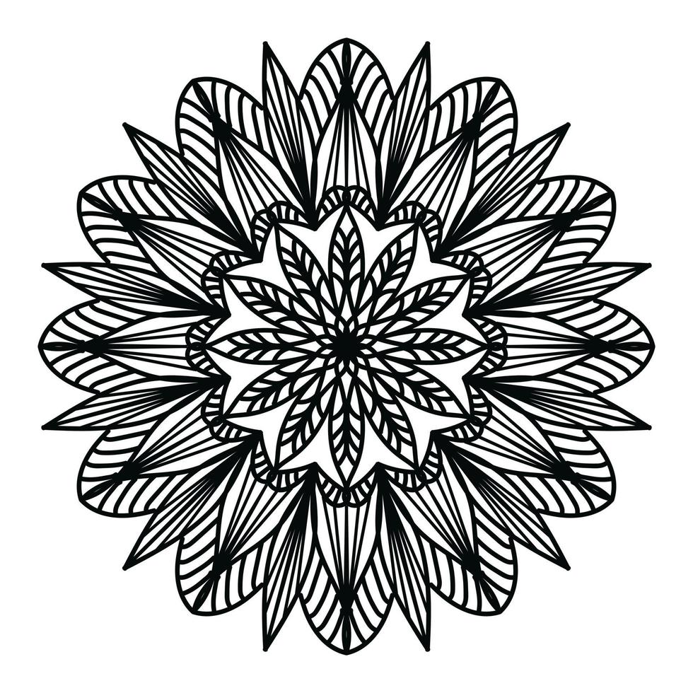 nero mandala, lusso ornamentale mandala design sfondo, mandala disegno, mandala modello colorazione libro arte sfondo disegno, piastrella modello, saluto carta, nero e bianca mandala vettore