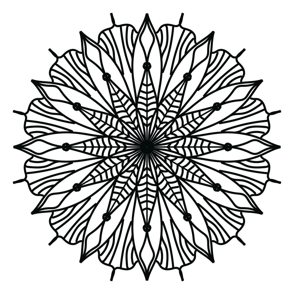 nero mandala, lusso ornamentale mandala design sfondo, mandala disegno, mandala modello colorazione libro arte sfondo disegno, piastrella modello, saluto carta, nero e bianca mandala vettore