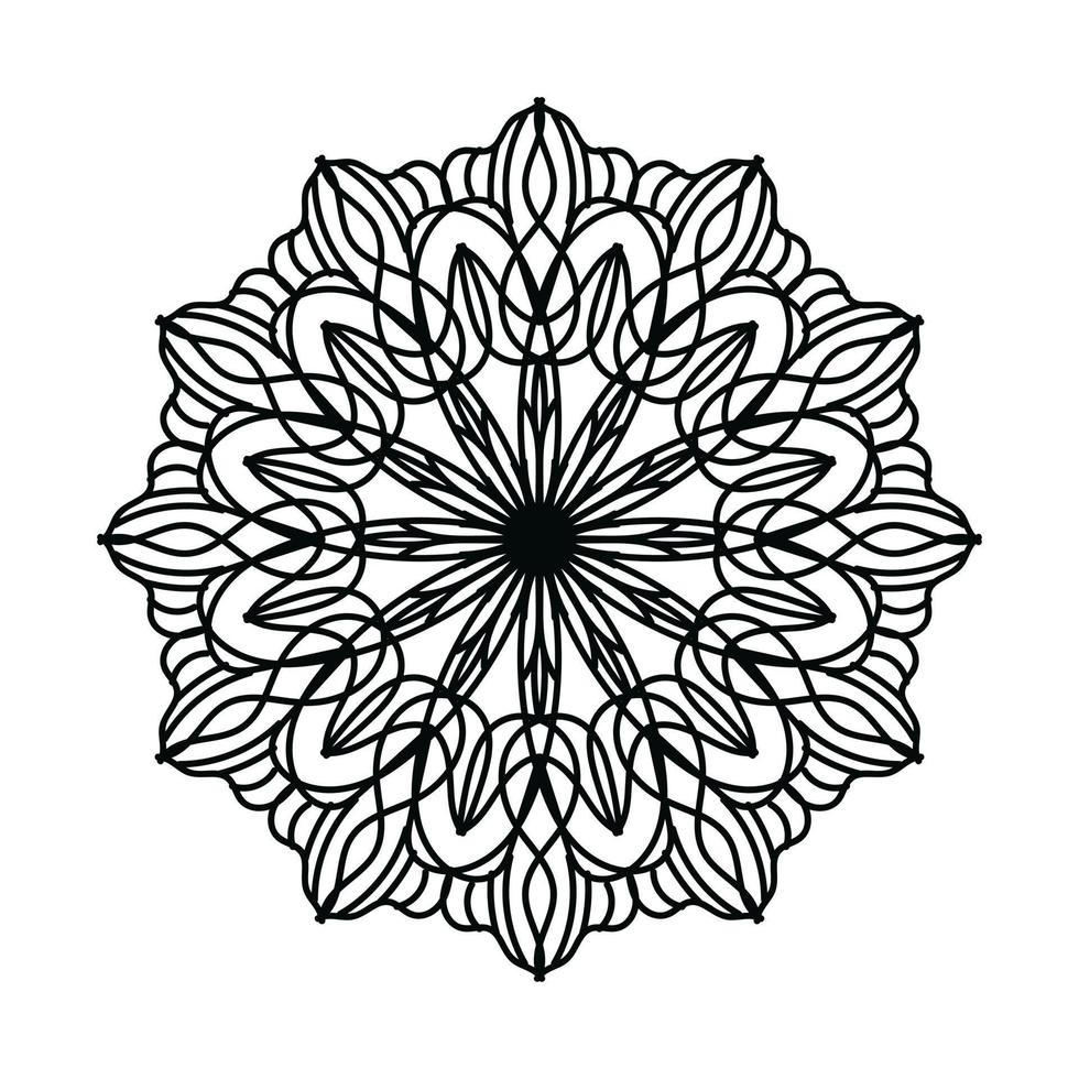 nero mandala, lusso ornamentale mandala design sfondo, mandala disegno, mandala modello colorazione libro arte sfondo disegno, piastrella modello, saluto carta, nero e bianca mandala vettore