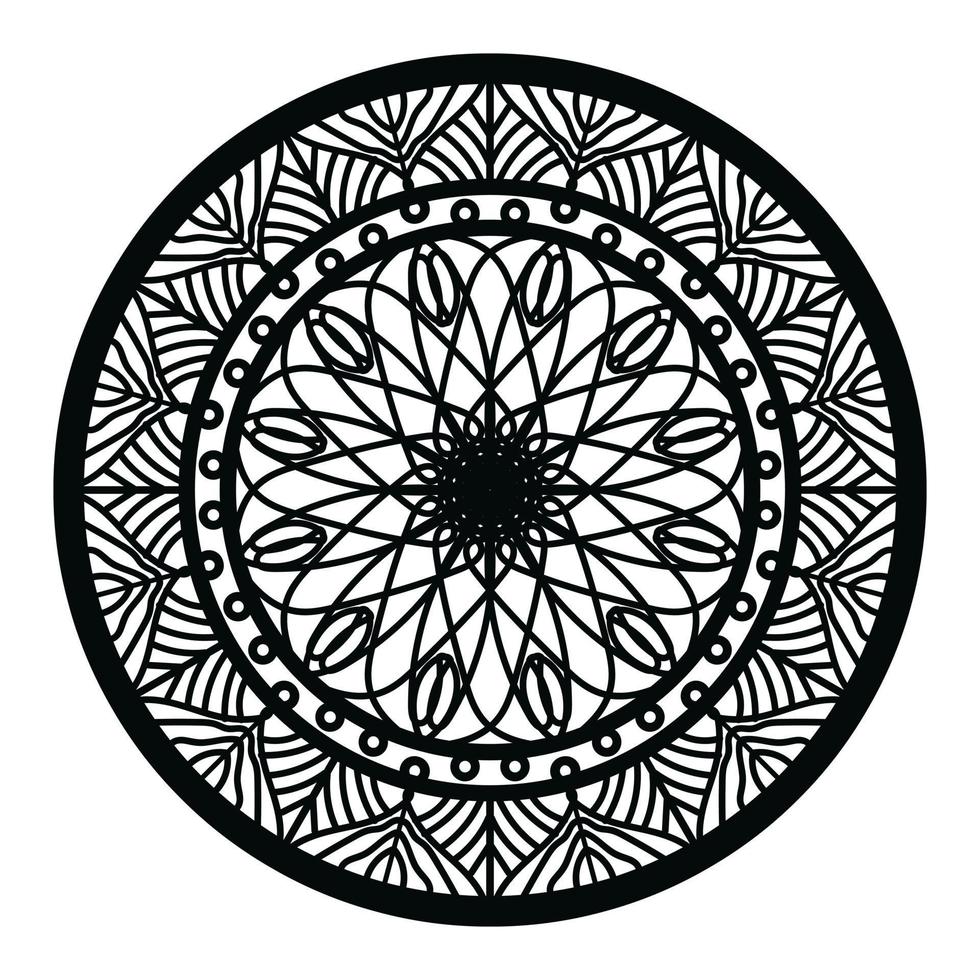 nero mandala, lusso ornamentale mandala design sfondo, mandala disegno, mandala modello colorazione libro arte sfondo disegno, piastrella modello, saluto carta, nero e bianca mandala vettore