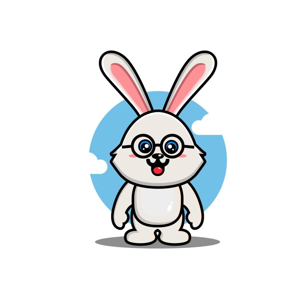 carino coniglio cartone animato vettore illustrazione