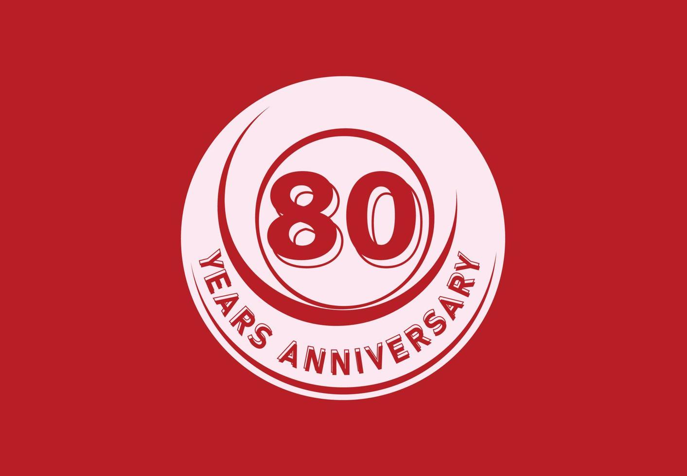 80 anni anniversario logo e etichetta design vettore