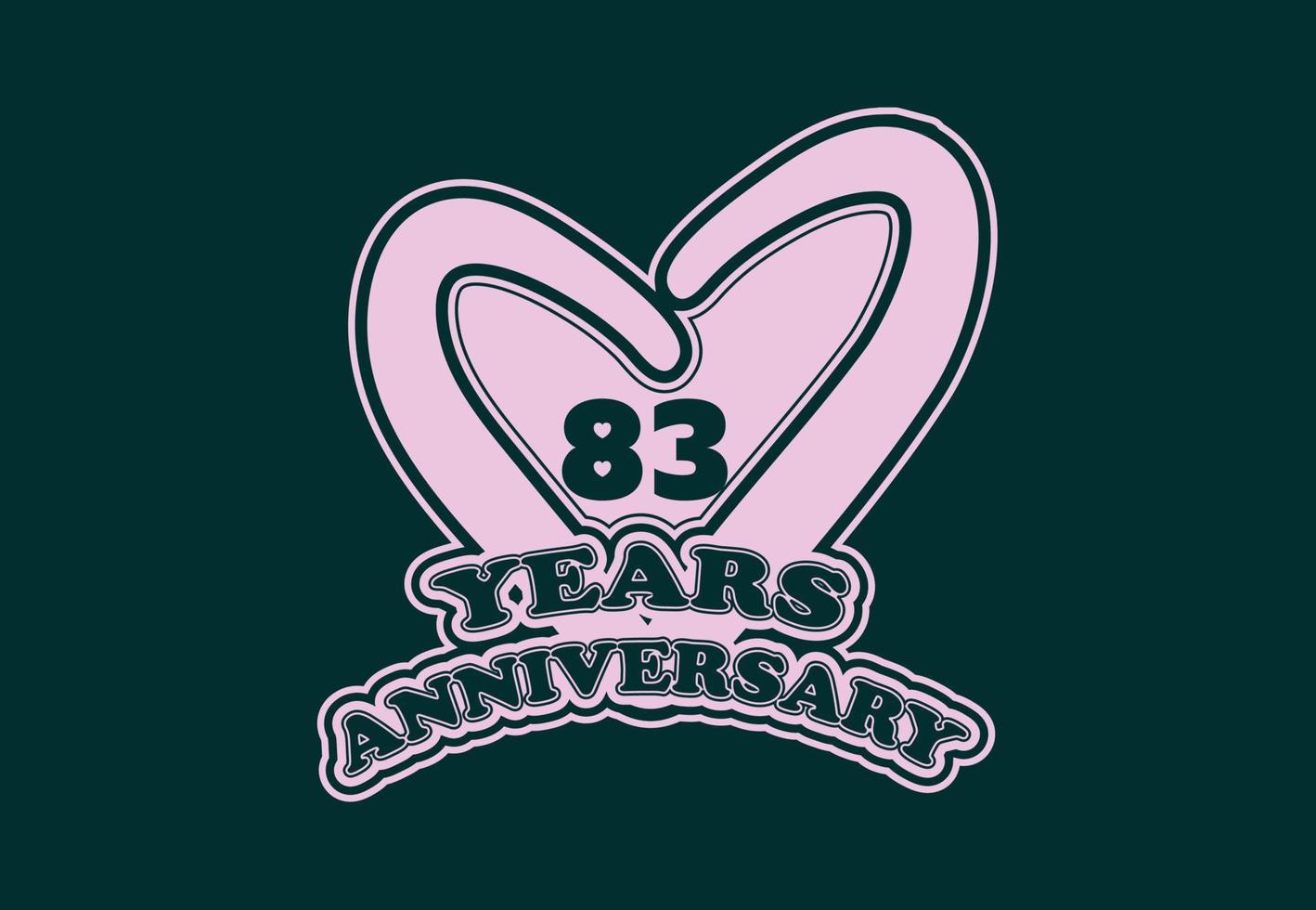 83 anni anniversario logo e etichetta design vettore