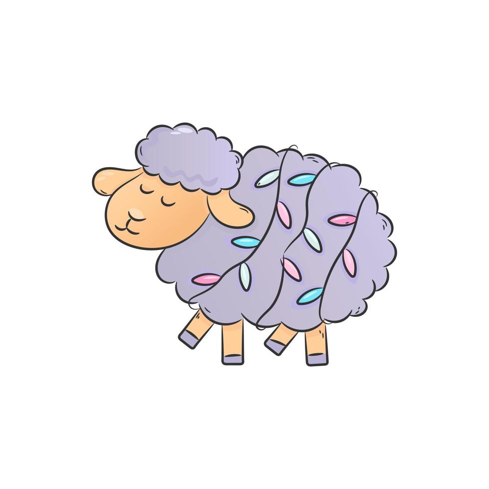 nuovo anni agnello vettore
