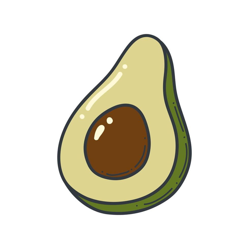 avocado scarabocchio schema icona. logo biologico frutta e verdura illustrazione. vettore