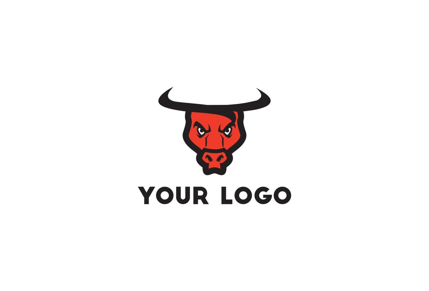 bufalo testa logo design modello vettore