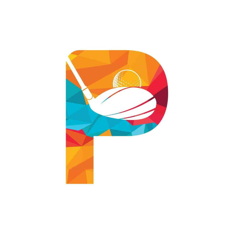 iniziale lettera p oro vettore logo design. golf club ispirazione logo design.