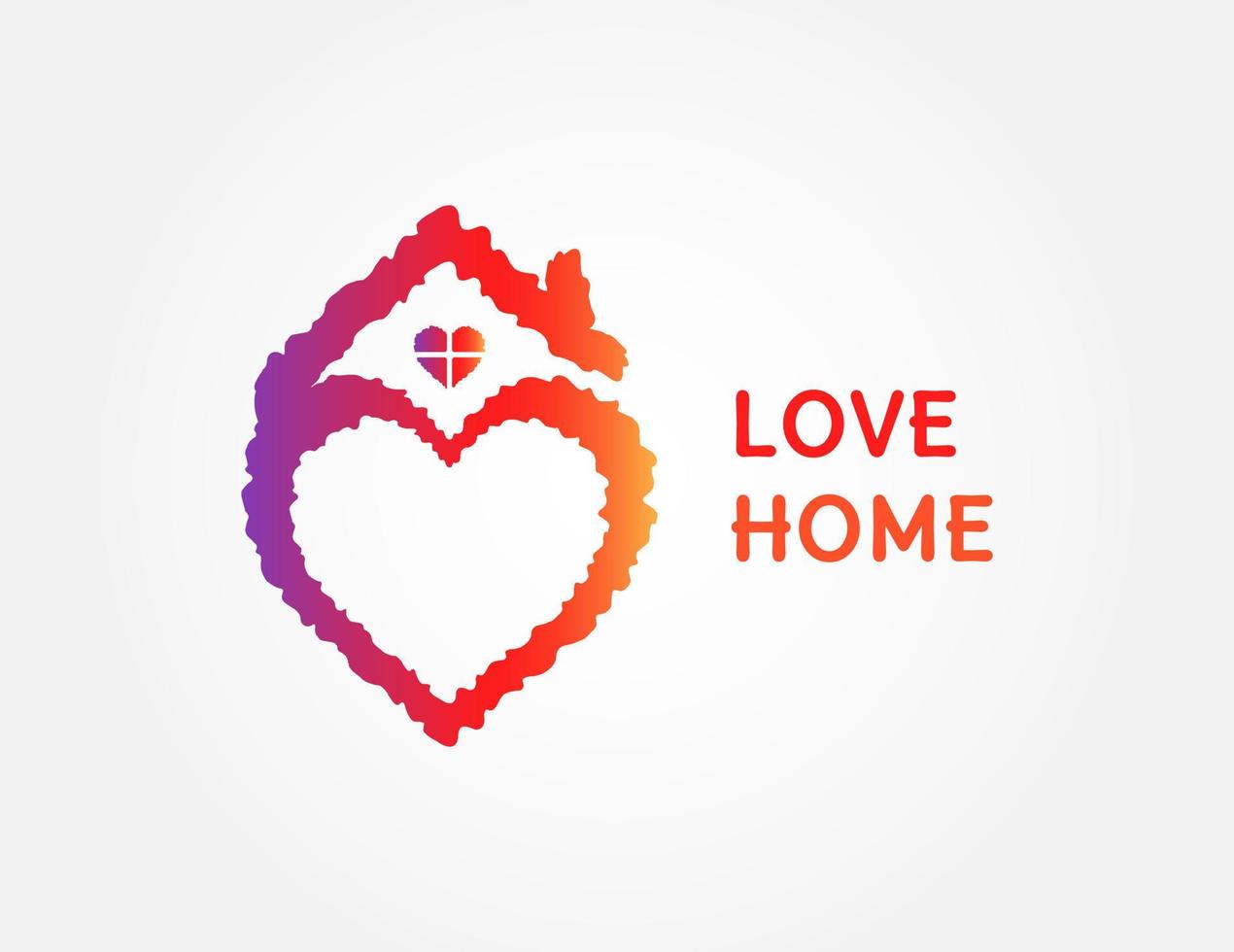 colorato amore casa simbolo. cuore cartello e Casa icona e simbolo vettore illustrazione