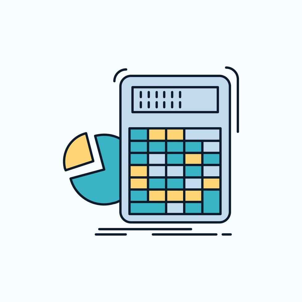 calcolatrice. calcolo. matematica. progresso. grafico piatto icona. verde e giallo cartello e simboli per sito web e mobile applicazione. vettore illustrazione
