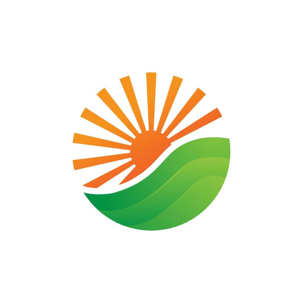 sole azienda agricola logo vettore icona design illustrazione