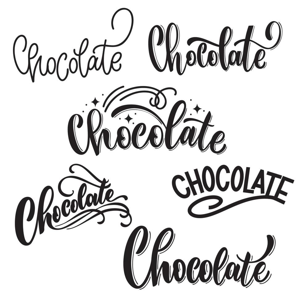 diverso ortografia di il parola cioccolato. vettore