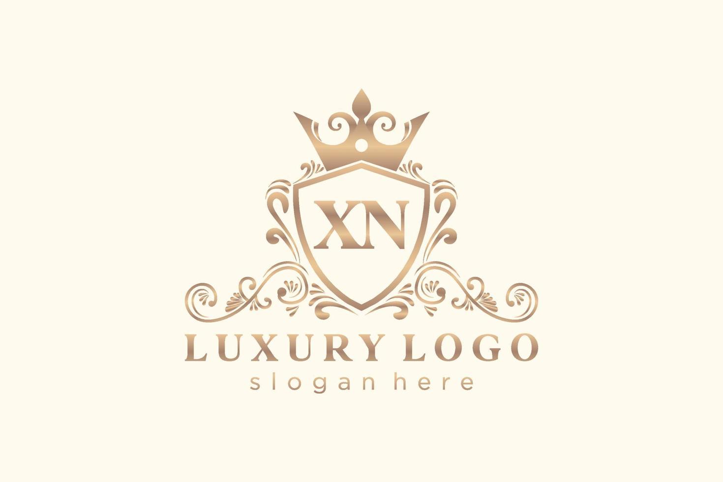 iniziale xn lettera reale lusso logo modello nel vettore arte per ristorante, regalità, boutique, bar, Hotel, araldico, gioielleria, moda e altro vettore illustrazione.