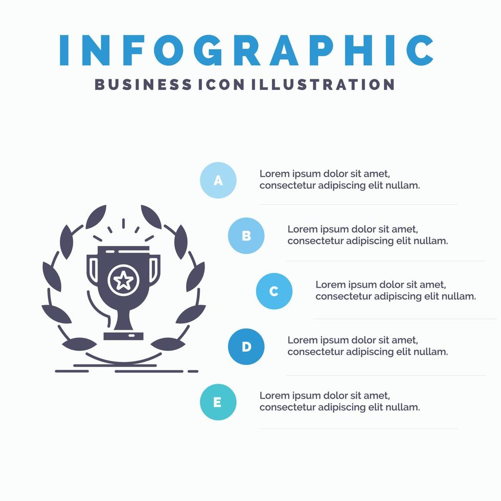 premio. tazza. premio. ricompensa. vittoria infografica modello per sito web e presentazione. glifo grigio icona con blu Infografica stile vettore illustrazione.