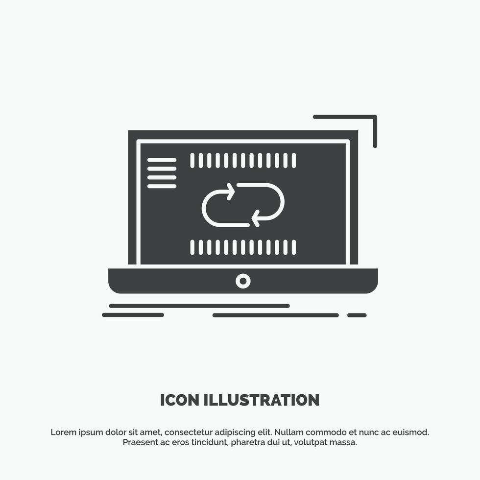 comunicazione. connessione. collegamento. sincronizzare. sincronizzazione icona. glifo vettore grigio simbolo per ui e ux. sito web o mobile applicazione