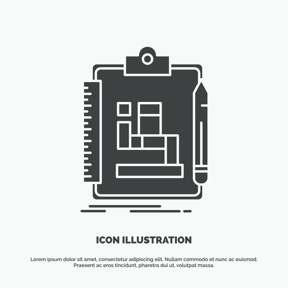 algoritmo. processi. schema. opera. flusso di lavoro icona. glifo vettore grigio simbolo per ui e ux. sito web o mobile applicazione