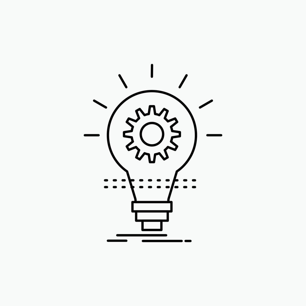 lampadina. sviluppare. idea. innovazione. leggero linea icona. vettore isolato illustrazione
