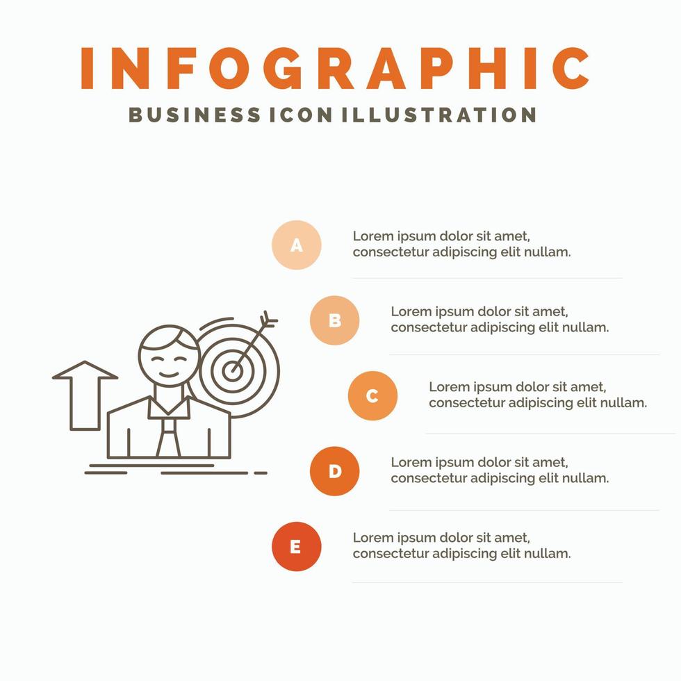 successo. utente. obbiettivo. raggiungere. crescita infografica modello per sito web e presentazione. linea grigio icona con arancia Infografica stile vettore illustrazione