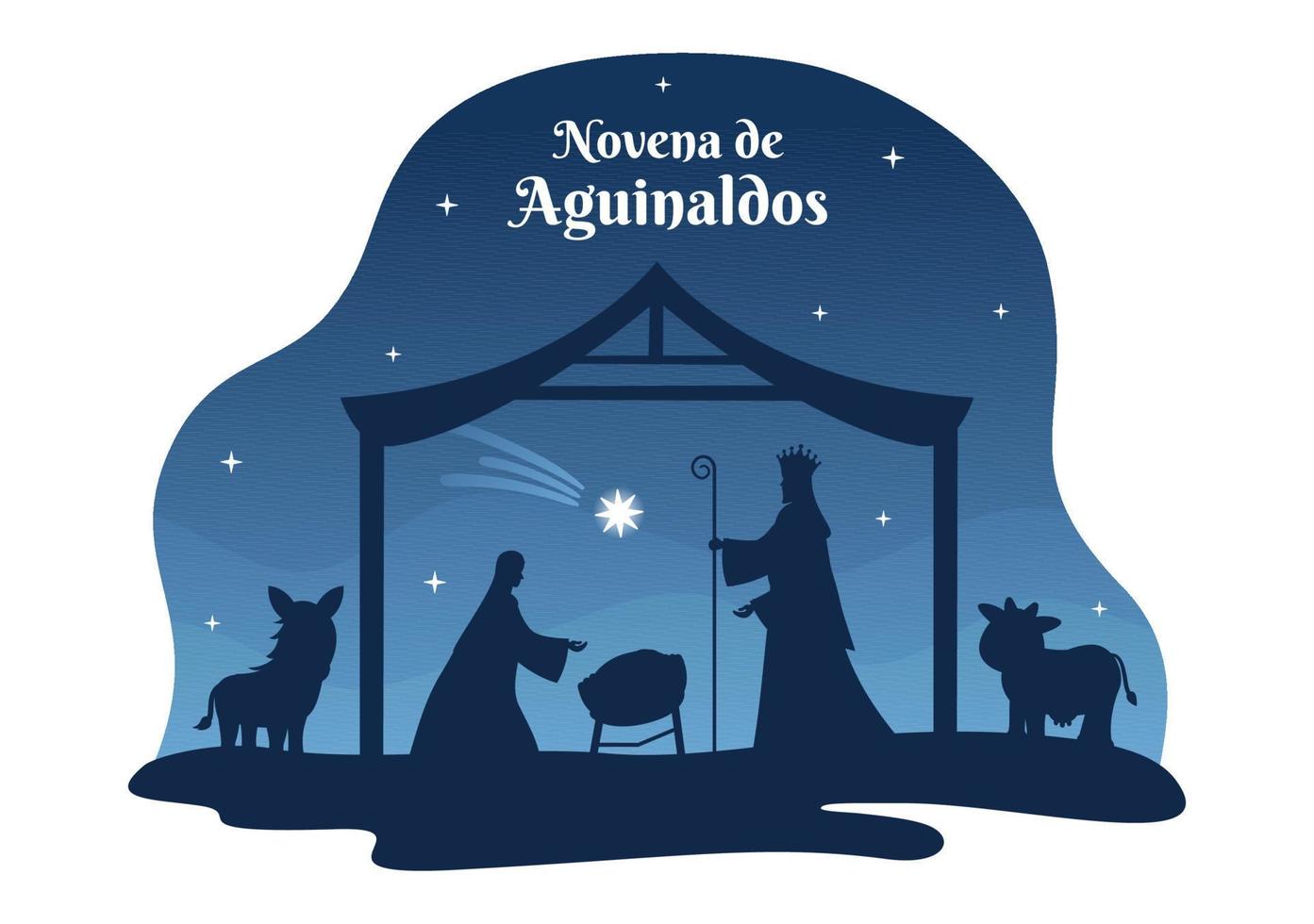 novena de aguinaldo vacanza tradizione nel Colombia per famiglie per ottenere insieme a Natale nel piatto cartone animato mano disegnato modelli illustrazione vettore