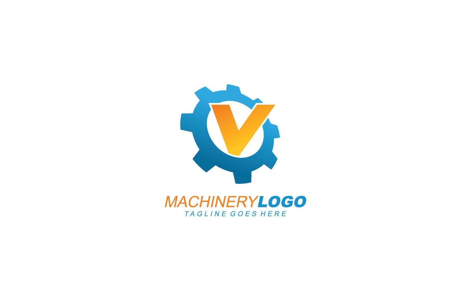 v logo Ingranaggio per identità. industriale modello vettore illustrazione per il tuo marca.