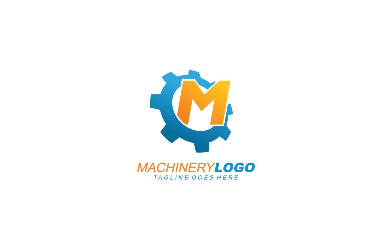 m logo Ingranaggio per identità. industriale modello vettore illustrazione per il tuo marca.